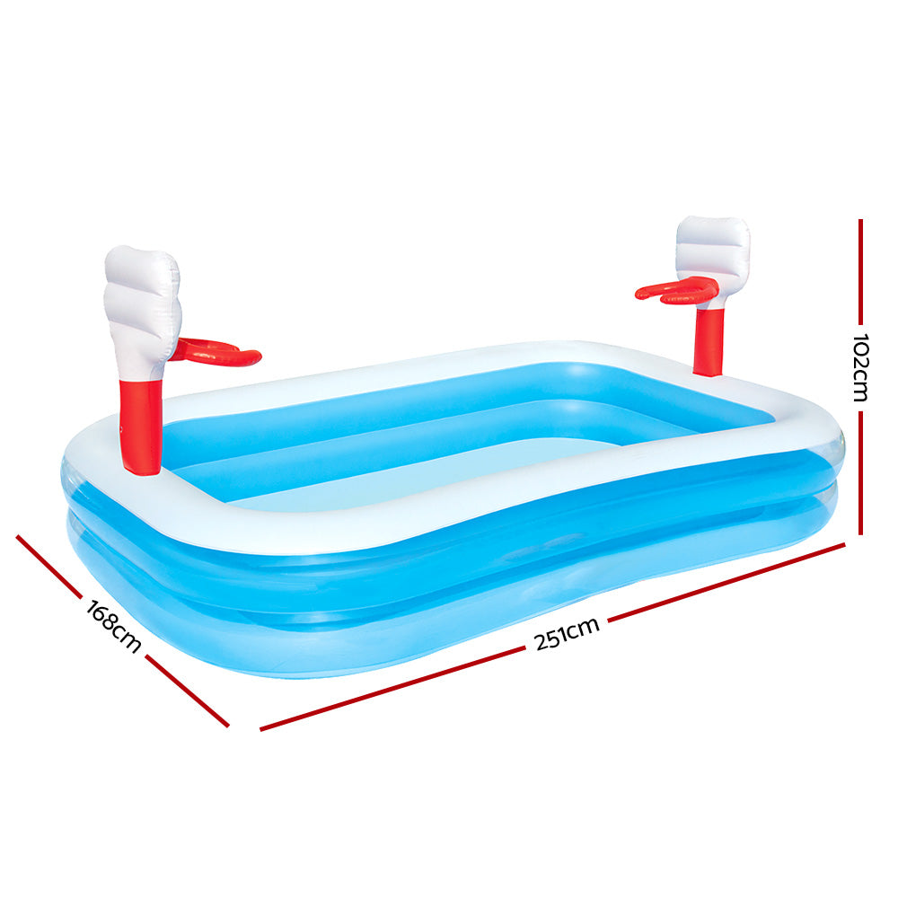 Factory Buys Kids Pool 251x168x102cm Inflatable Above Ground Swimming Play Pools 636L