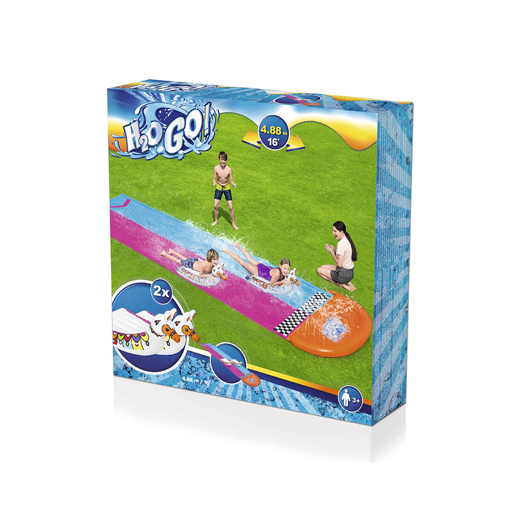 Factory Buys Water Slide Slip Kids 488cm Dual Slides Splash Pad