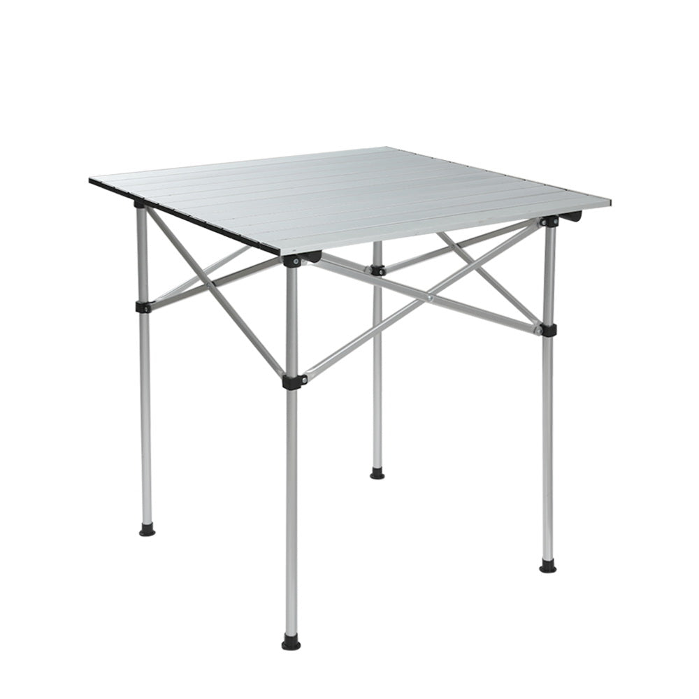 Folding Camping Table 70cm Roll Up Outdoor Picnic BBQ Aluminium Desk