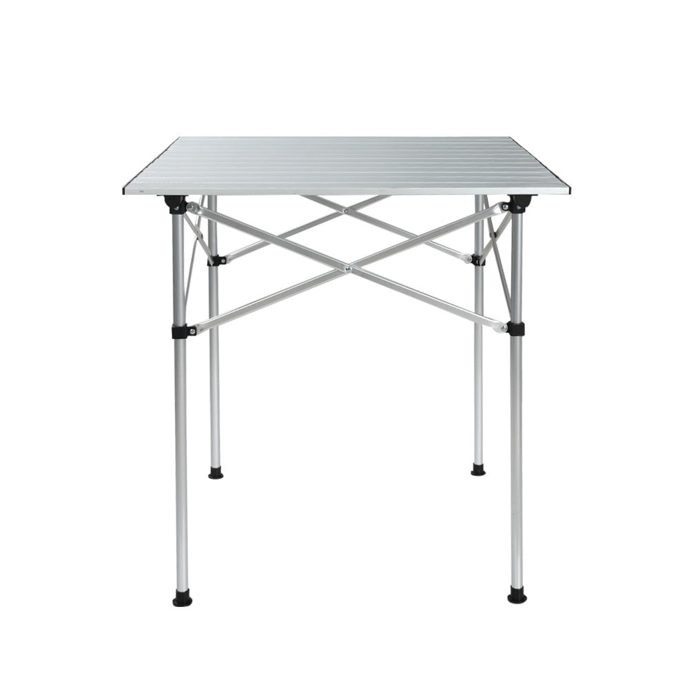 Folding Camping Table 70cm Roll Up Outdoor Picnic BBQ Aluminium Desk