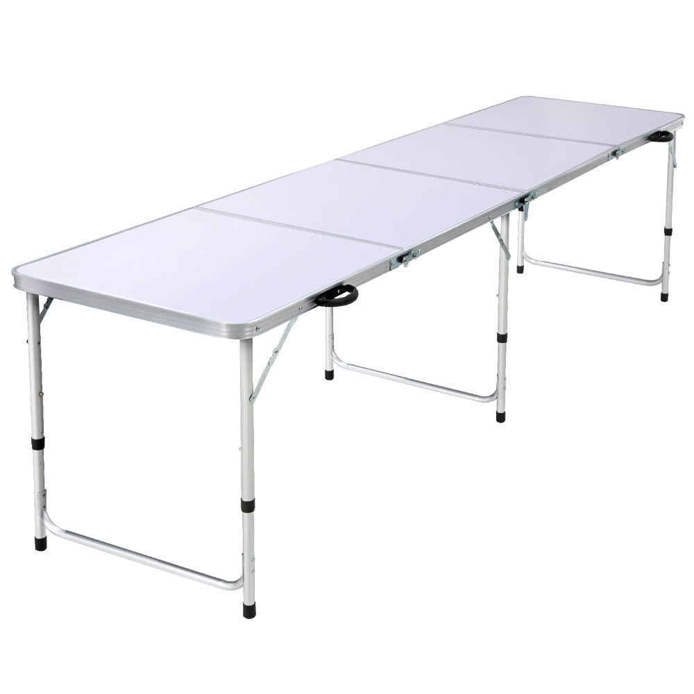 Folding Camping Table 240cm Portable Outdoor Picnic BBQ Aluminium Desk