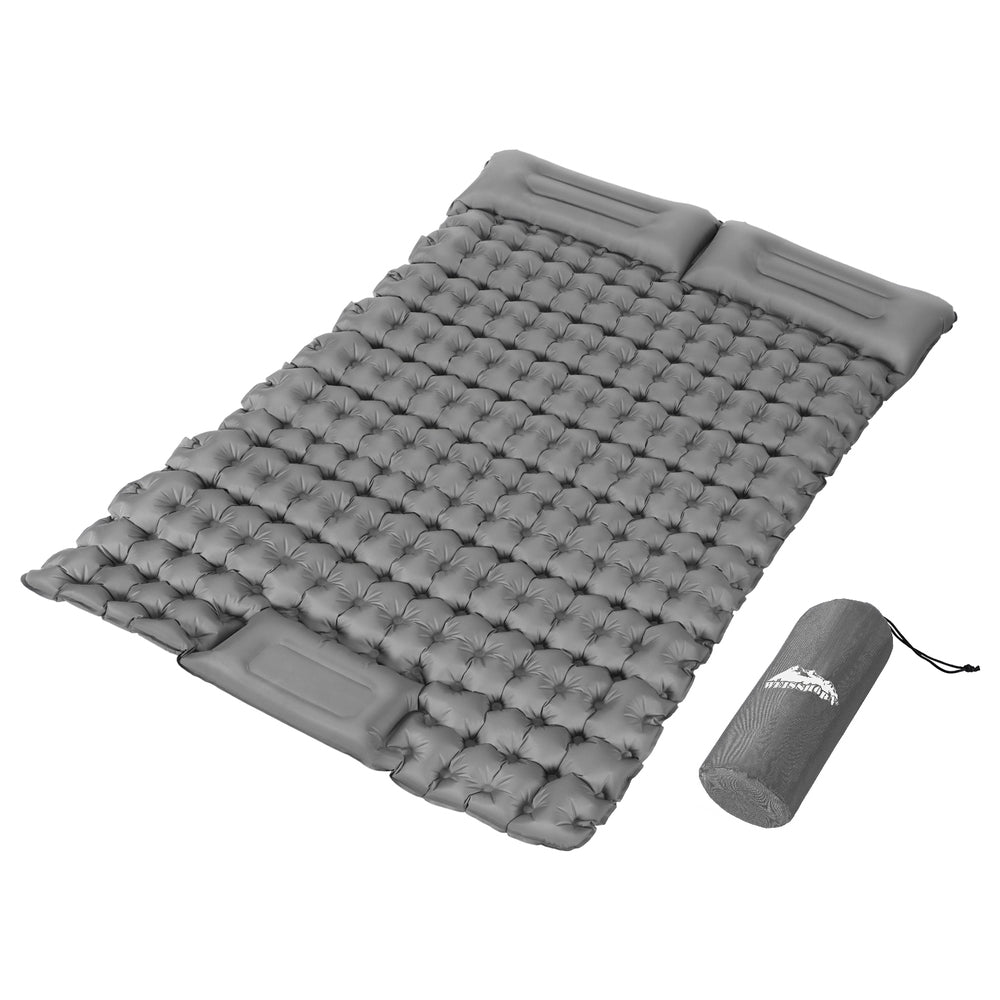 Self-Inflating Mattress Camping Sleeping Mat Air Bed Double Pillow Bag