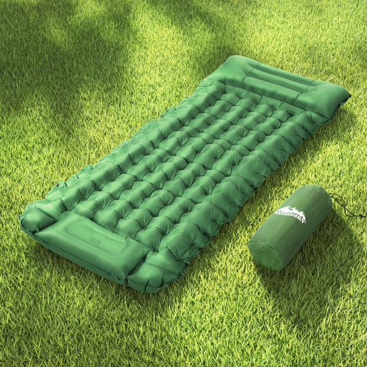 Self-Inflating Mattress Camping Sleeping Mat Air Bed Pad Single Pillow