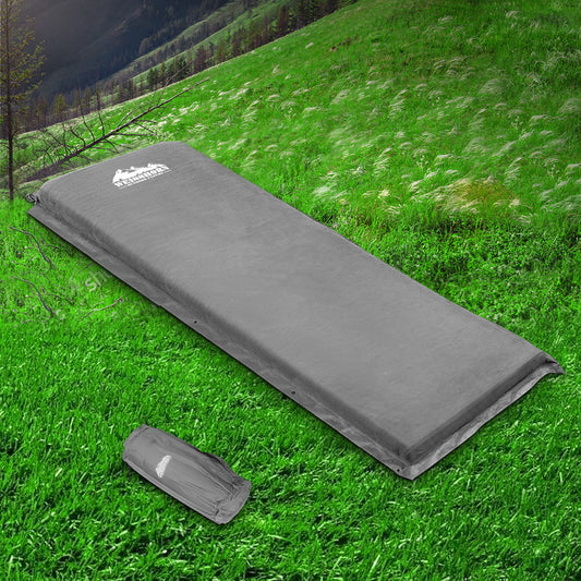 Self-Inflating Mattress Camping Sleeping Mat Air Bed Single Grey