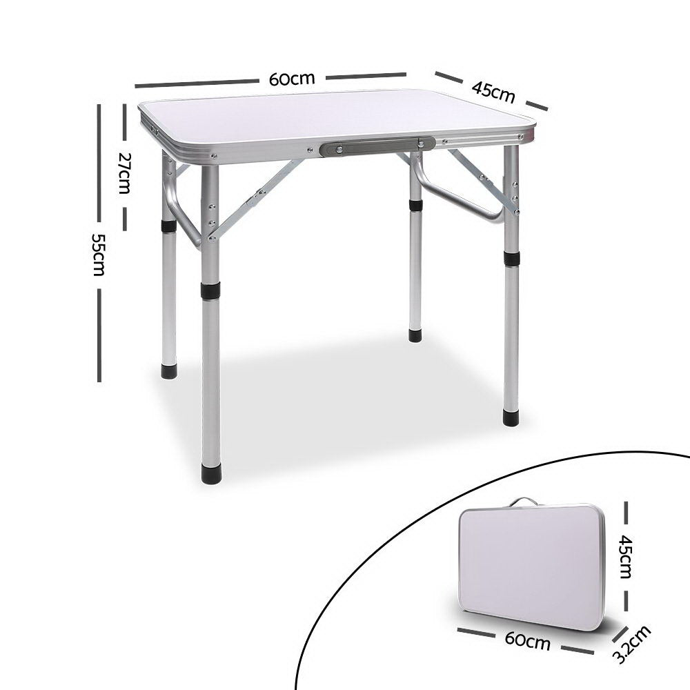 Folding Camping Table 60CM Adjustable Portable Outdoor Picnic Desk