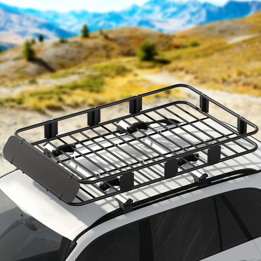 Universal Car Roof Rack Basket Luggage Vehicle Cargo Carrier 160cm Black