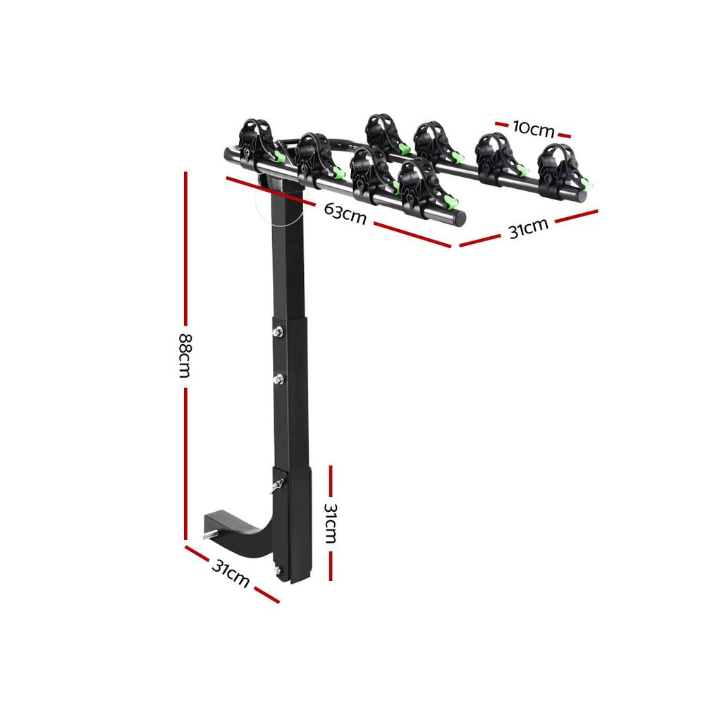 4 Bicycle Carrier Bike Rack Car Rear Hitch Mount 2" Towbar Foldable,4 Bicycle Carrier Bike Rack Car Rear Hitch Mount 2" Towbar Foldable