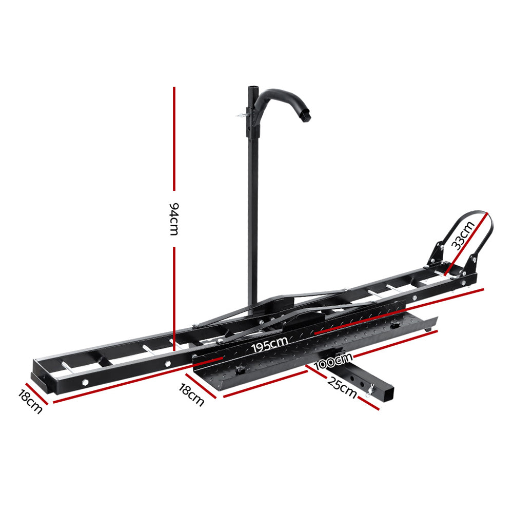 Motorcycle Motorbike Carrier Rack Ramp 2"Towbar Adjustable Height Black