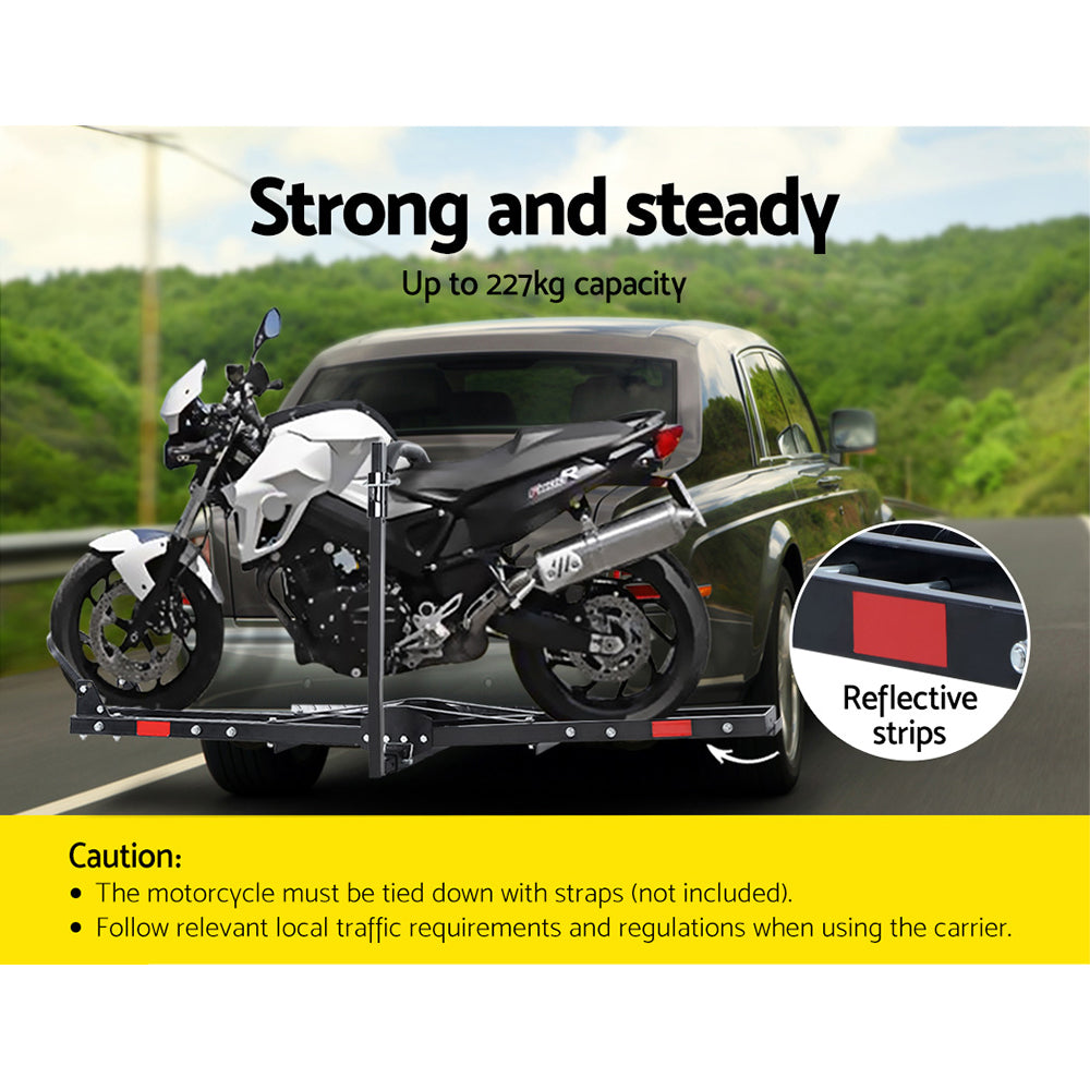 Motorcycle Motorbike Carrier Rack Ramp 2"Towbar Adjustable Height Black