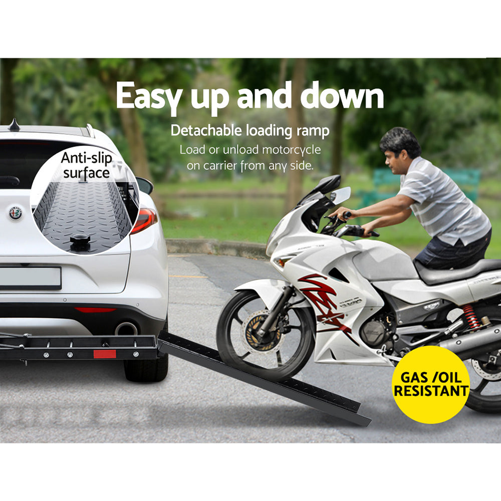 Motorcycle Motorbike Carrier Rack Ramp 2"Towbar Adjustable Height Black