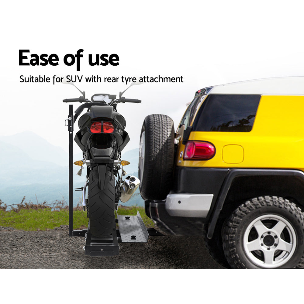 Motorcycle Motorbike Carrier Rack Ramp 2"Towbar Adjustable Height Black