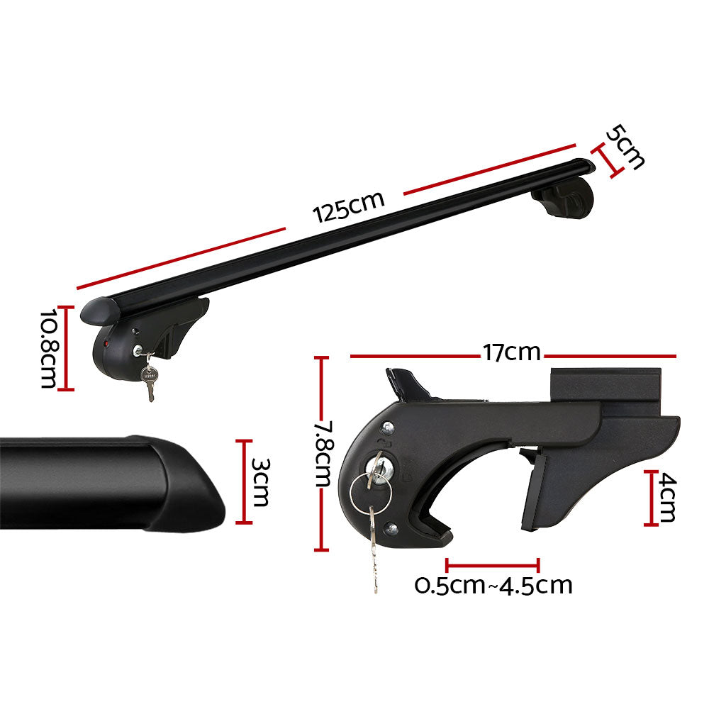 Universal Car Roof Rack 1080mm Cross Bars Aluminium Black Adjustable  Car 90kgs load Carrier