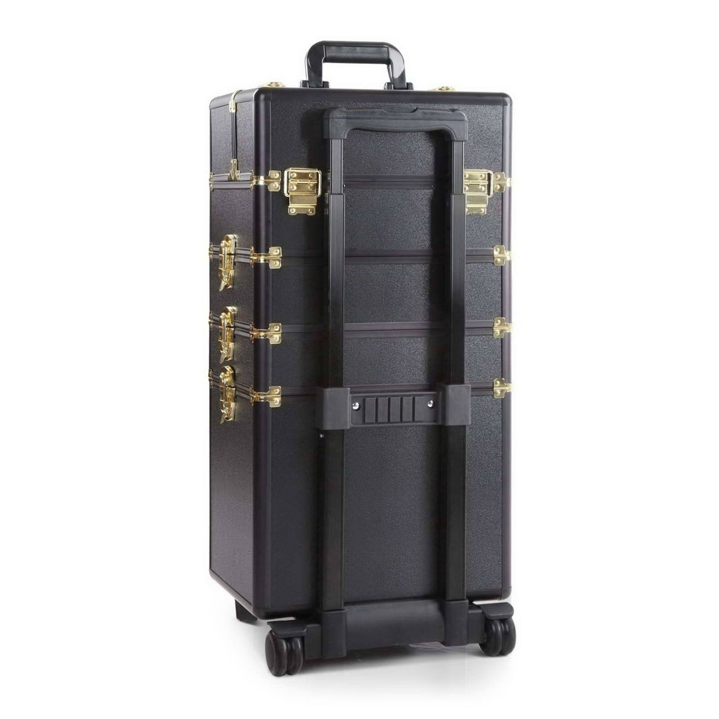 7 in 1 Portable Cosmetic Beauty Makeup Trolley - Black & Gold