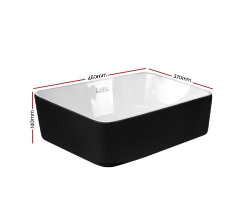 Ceramic Bathroom Basin Sink Vanity Above Counter Basins Bowl Black White