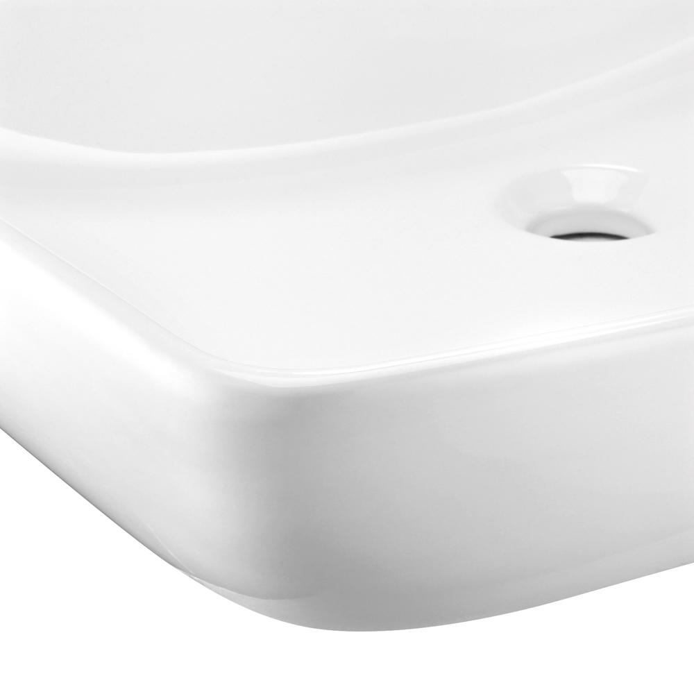 60x38.5x13cm Ceramic Rectangle Sink Bowl - White