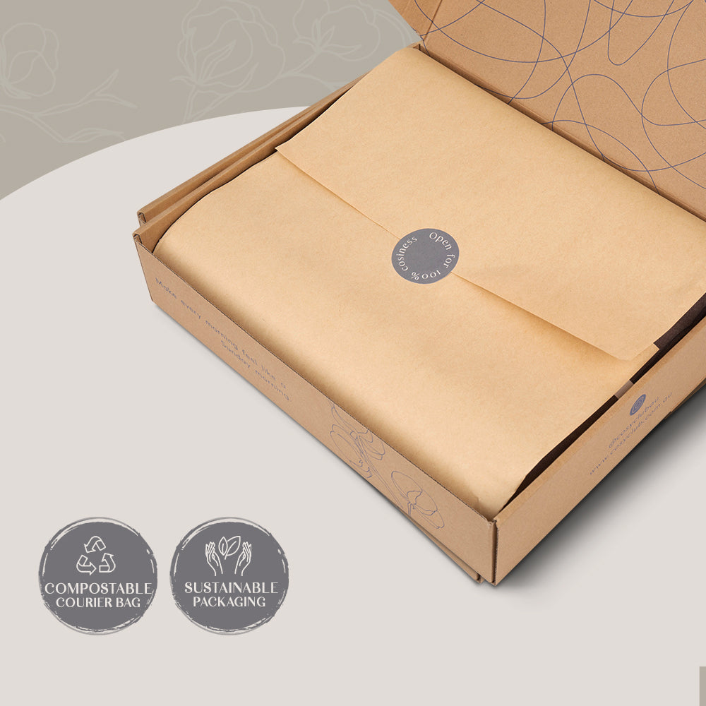 Double Cosy Club Cotton Bed Sheets Set Navy Grey Cover