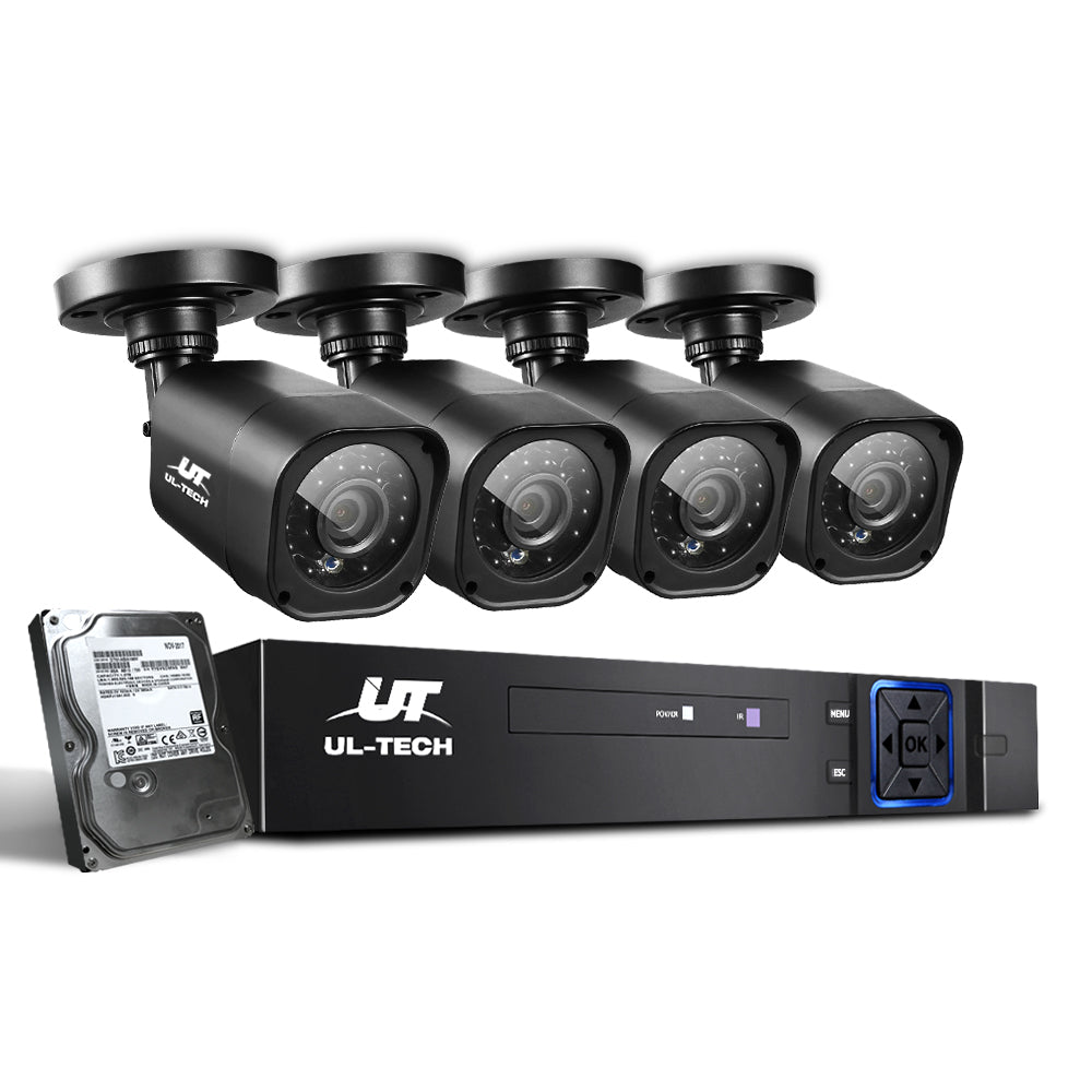 CCTV Security System 4CH DVR 4 Cameras 2TB Hard Drive