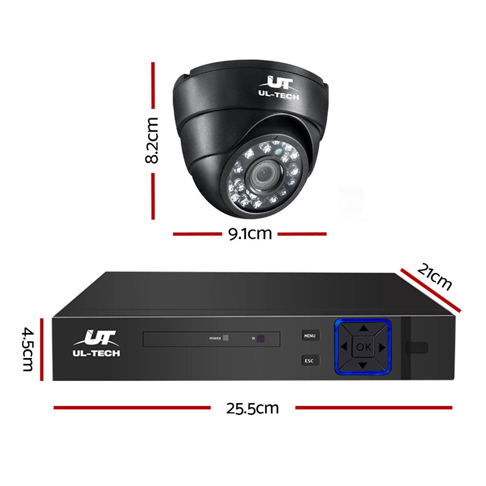 CCTV Security System 8CH DVR 4 Cameras 1TB Hard Drive