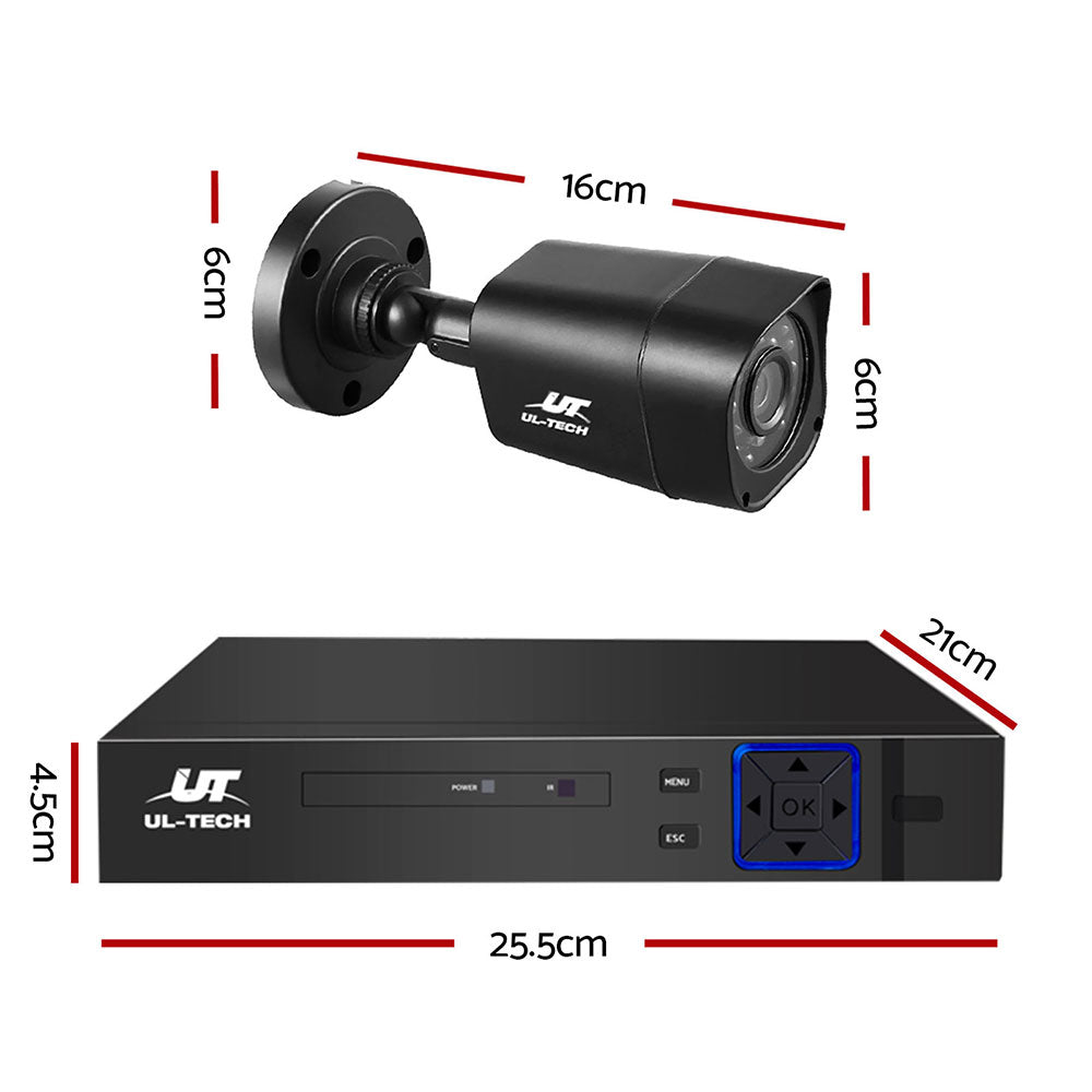 CCTV Security System 8CH DVR 4 Cameras 1TB Hard Drive