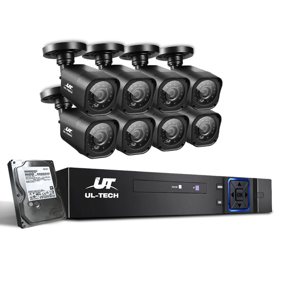 CCTV Security System 8CH DVR 8 Cameras 2TB Hard Drive