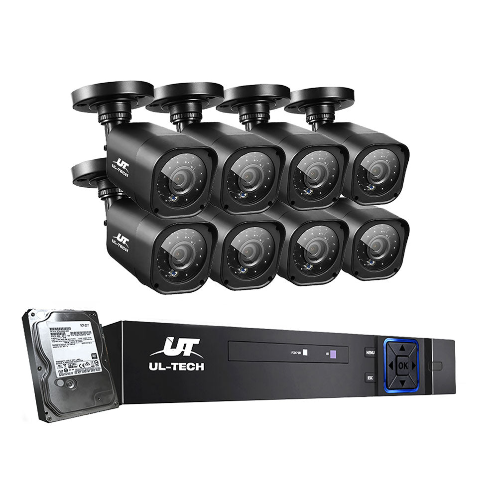 CCTV Security System 8CH DVR 8 Cameras 1TB Hard Drive