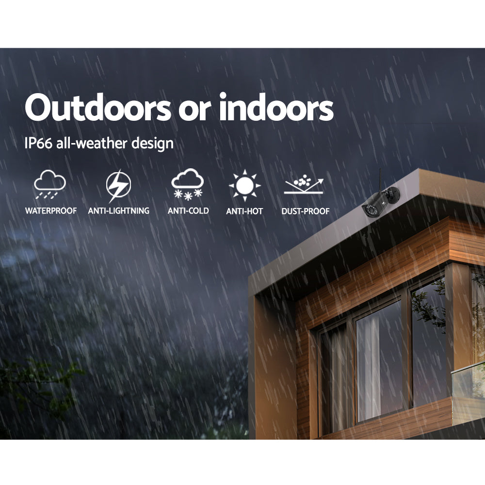 CCTV Wireless Security Camera System 8CH Home Outdoor WIFI 6 Square Cameras Kit 1TB