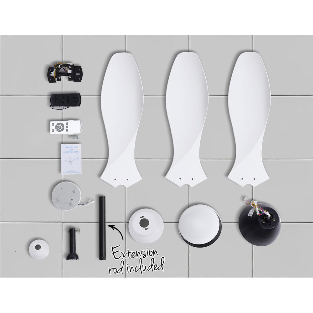 Ceiling Fan Light Remote Control Ceiling Fans White 48'' 3 Blades