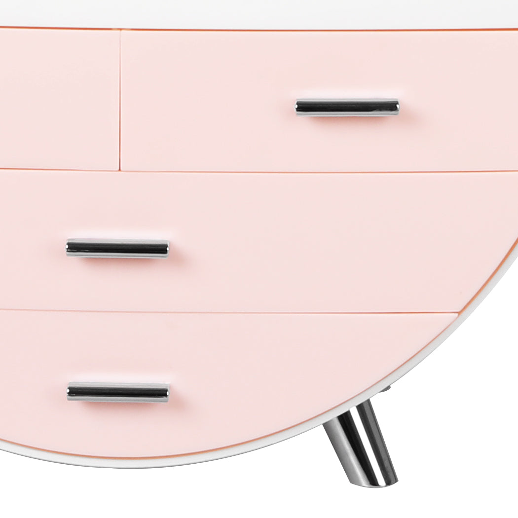 Makeup Case Holder Cosmetic Organiser Drawer Jewellery Desktop Storage Box Pink