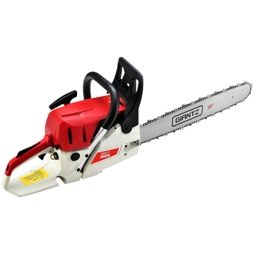 Chainsaw Petrol 62CC 20" Bar Commercial E-Start Pruning Chain Saw