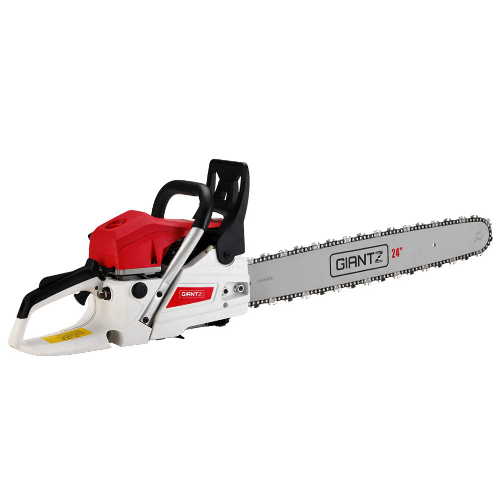 Chainsaw Petrol 72CC 24" Bar Commercial E-Start Pruning Chain Saw