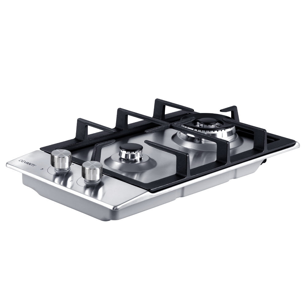 Gas Cooktop 30cm 2 Burner Silver