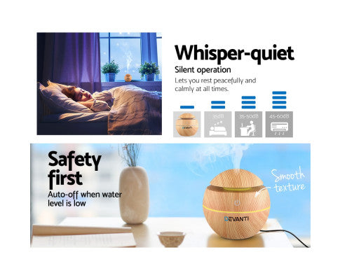 Aroma Diffuser Aromatherapy Light Wood 130ml