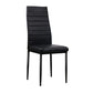 Briley Set of 4 Dining Chairs Leather Channel Tufted - Black