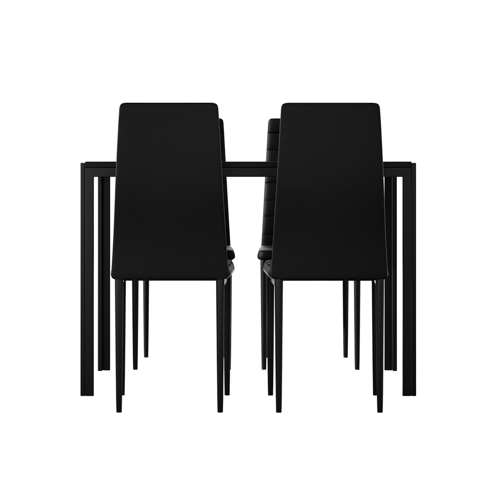 5-Piece Dante Black Dining Table & Chair Set