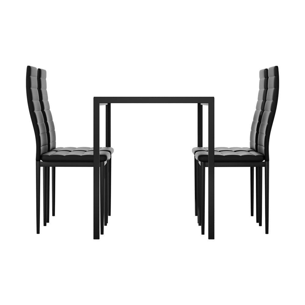 5-Piece Dante Black Dining Table & Chair Set