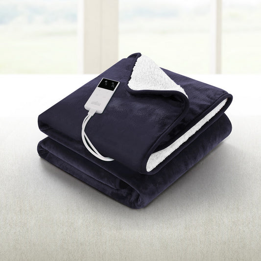 Wendy Throw Soft Blanket Electric Throw Rug Heated Blanket Fleece - Charcoal