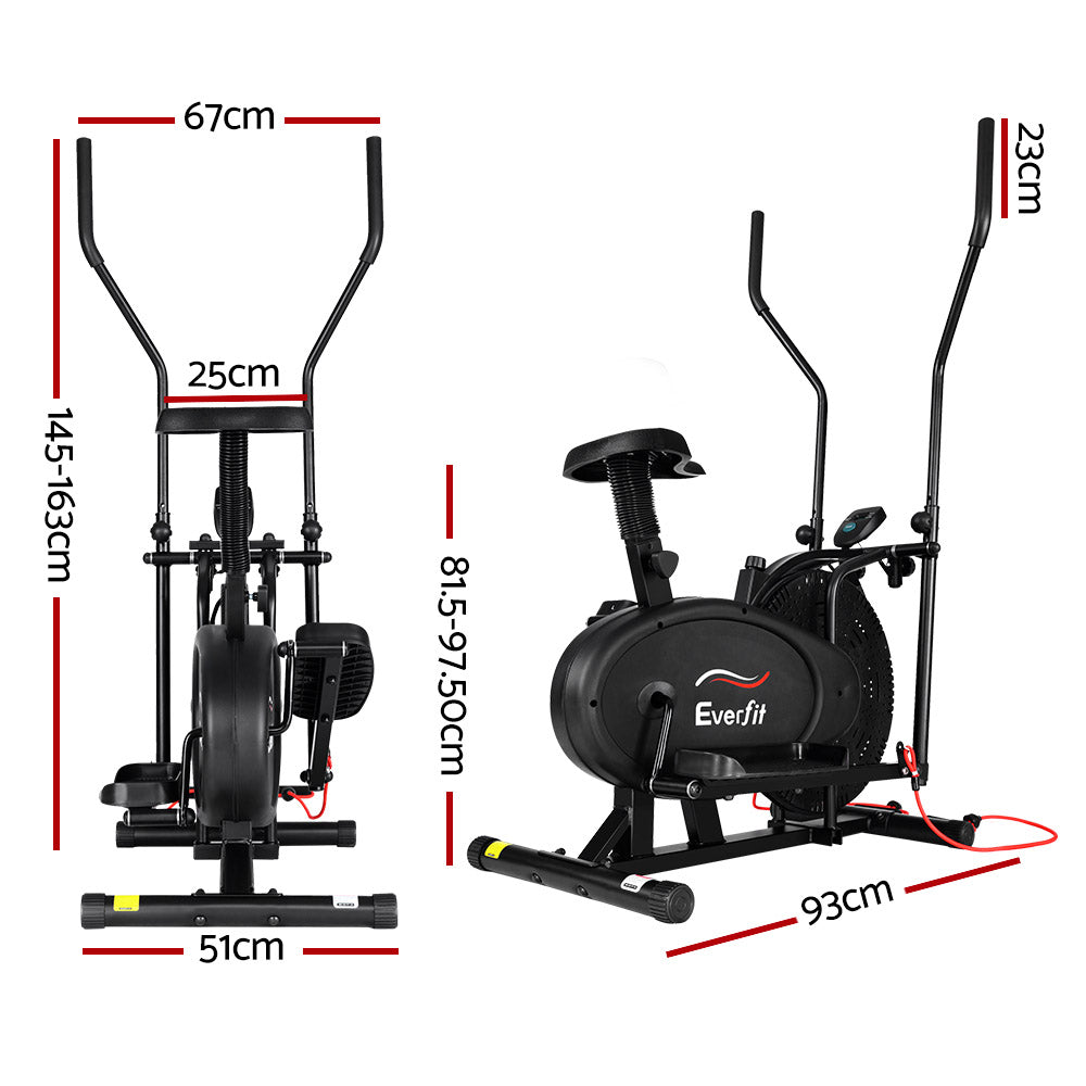 Exercise Bike 4 in 1 Elliptical Cross Trainer Home Gym Indoor Cardio