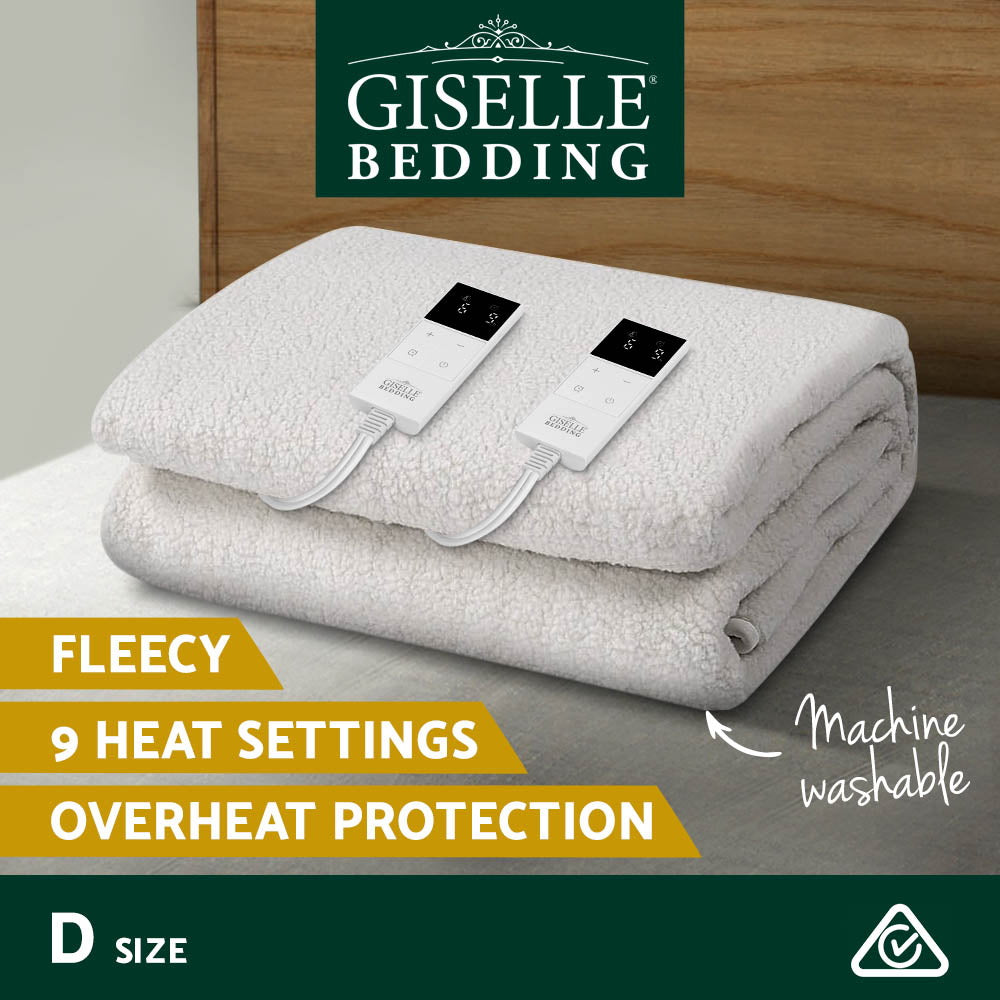 Wendell Electric Soft Blanket Double Size Fleece - White