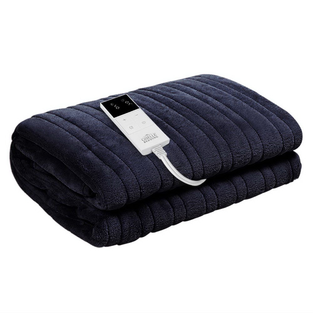 Watson Electric Throw Soft Blanket Heated Rug Fleece Snuggle Washable - Charcoal