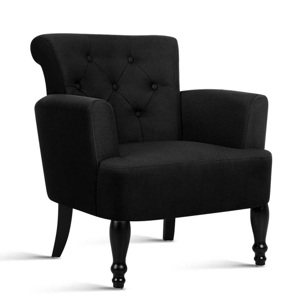 French Lorraine Chair Retro Wing - Black