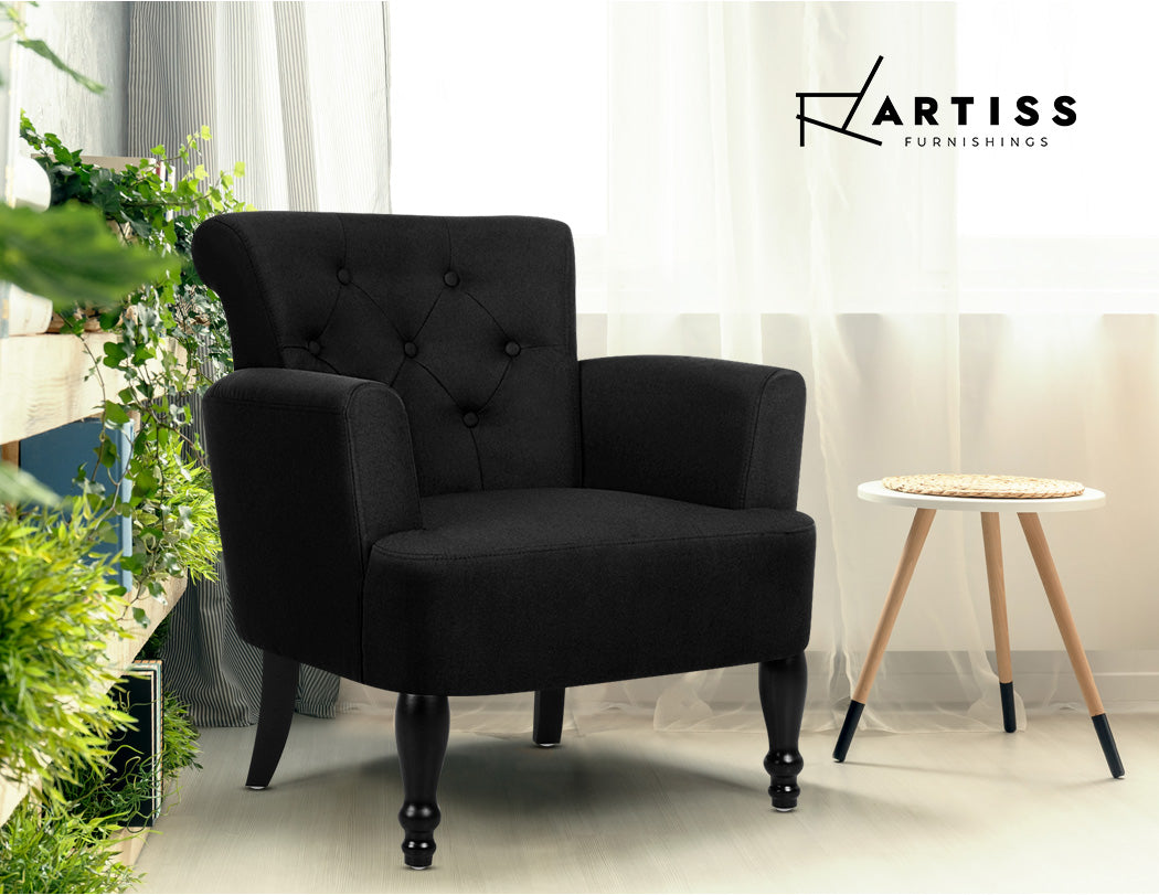 French Lorraine Chair Retro Wing - Black