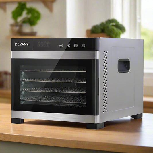 Devanti 6 Trays Food Dehydrator Stainless Steel Tray