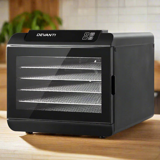 Devanti 6 Trays Food Dehydrator Stainless Steel Tray