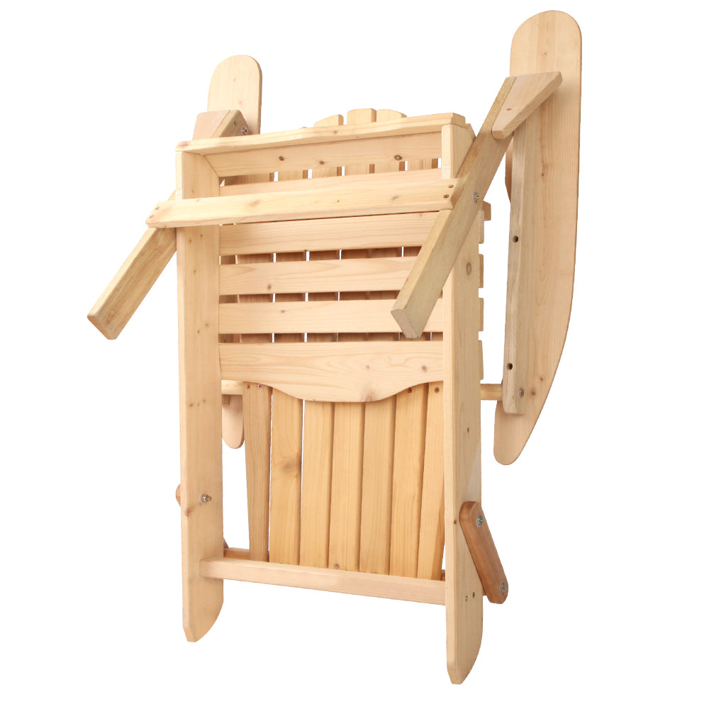 Adirondack Gardeon Outdoor Chairs Wooden Beach Chair Patio Furniture Garden Natural Set of 2