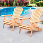 Ethan Set of 2 Adirondack Wooden Outdoor Chairs Furniture Beach Lounge Garden Patio - Natural