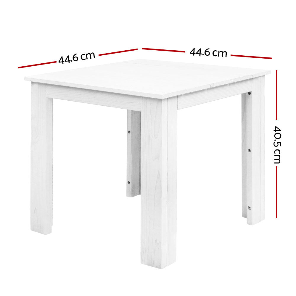 Ruben Wooden Outdoor Side Beach Table - White