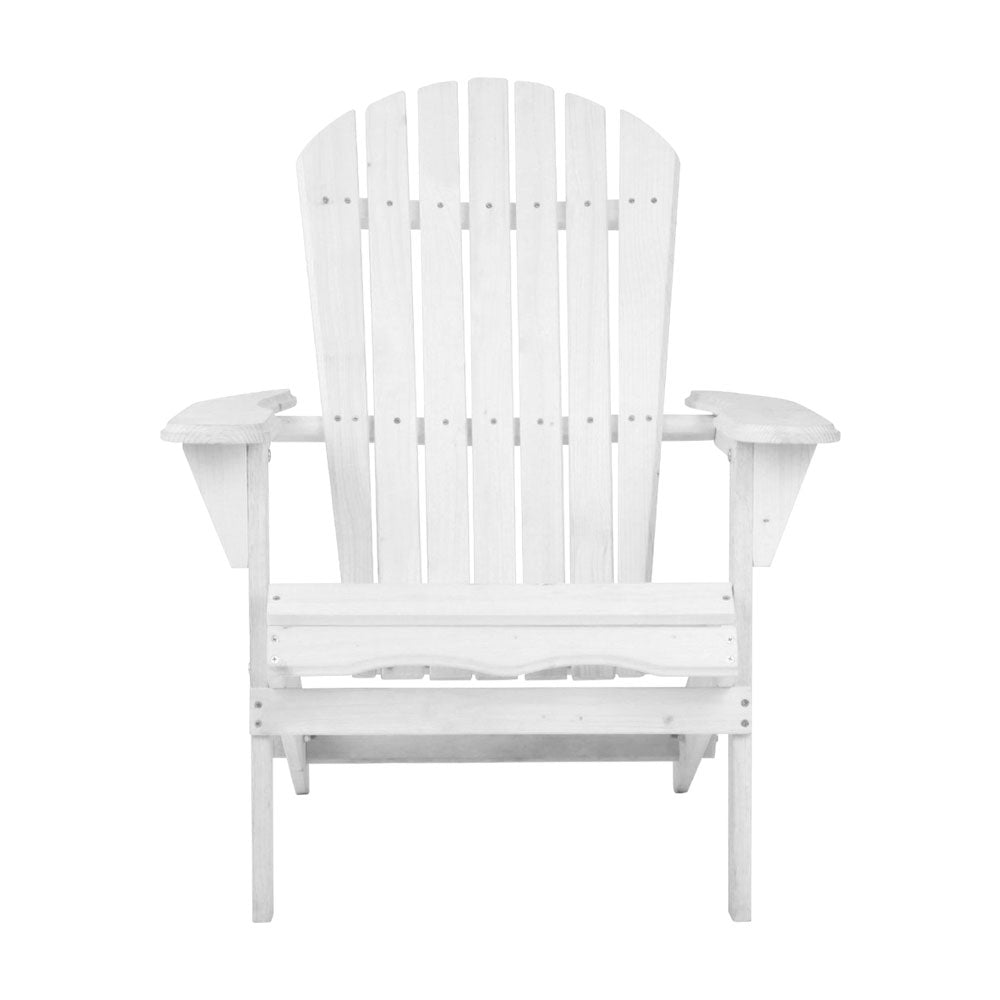 Timothy Adirondack Outdoor Beach Chair Furniture Patio Garden - White