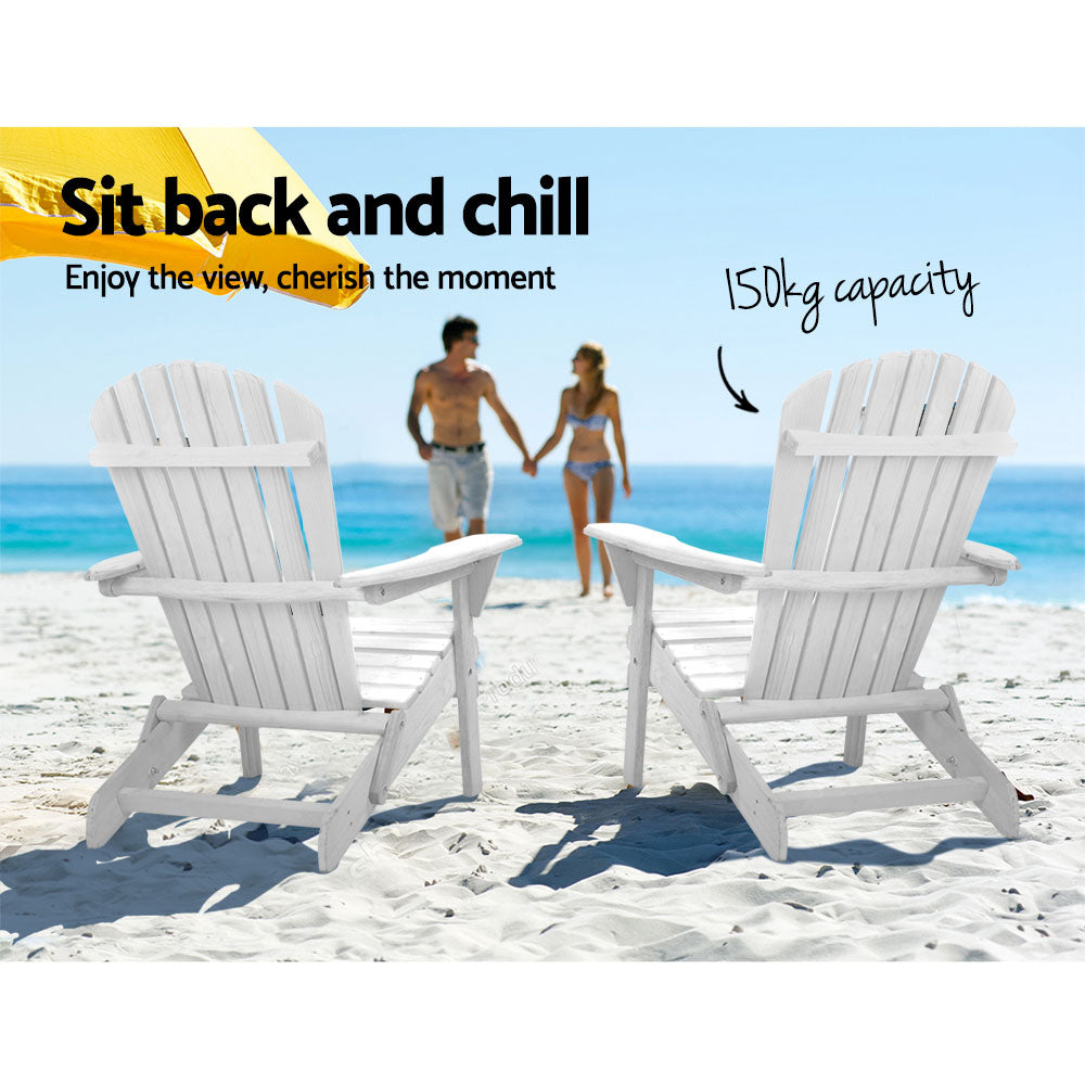 Adirondack Gardeon Outdoor Chairs Wooden Foldable Beach Chair Patio Furniture