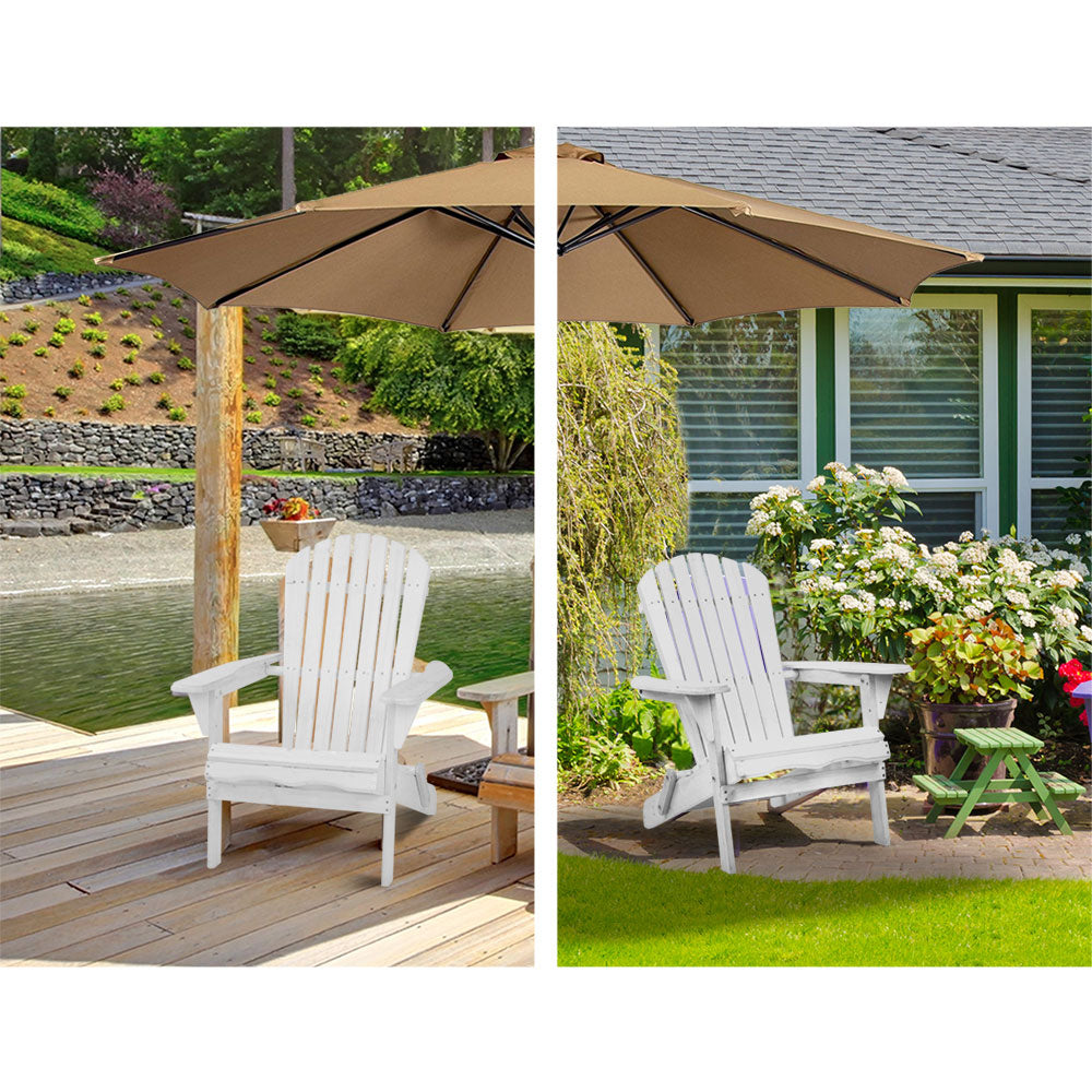 Adirondack Gardeon Outdoor Chairs Wooden Foldable Beach Chair Patio Furniture