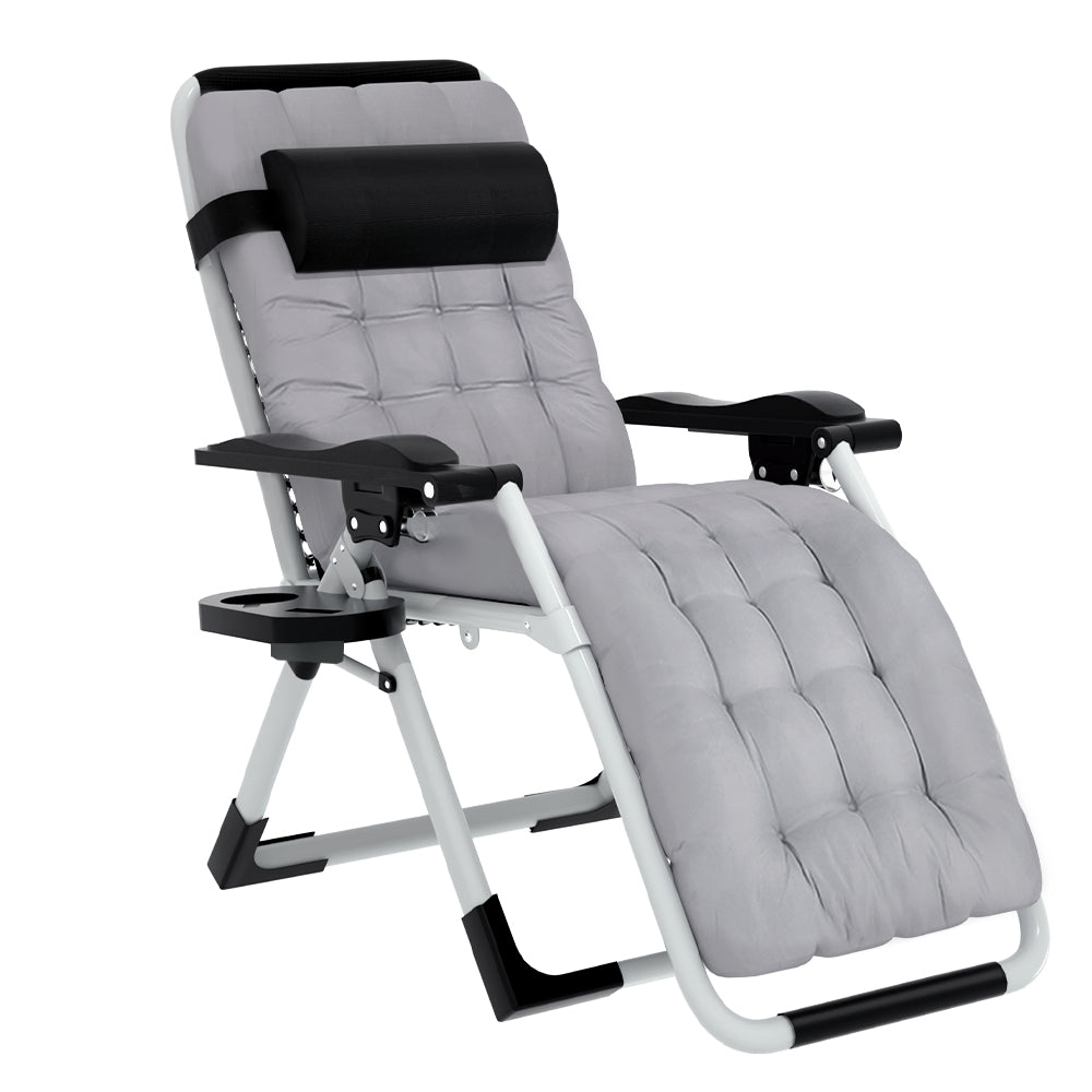 Corey Folding Lounger Camping Zero Gravity Chair Outdoor Furniture - Black